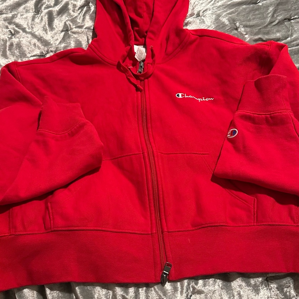 Champion women’s Bold Red Zip-Up Hoodie